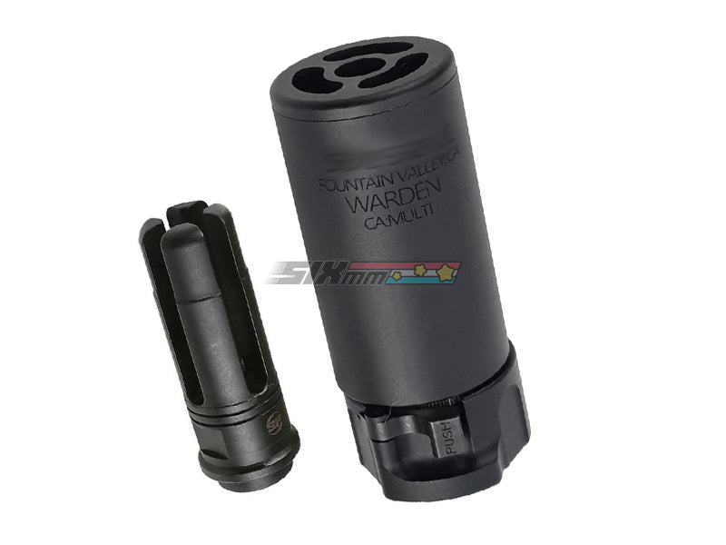 5KU] QD Warden Blast Silencer with -14mm CCW Flashider[BLK] – SIXmm (6mm)