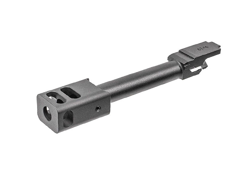 [C&C Tac] G17G5 Outer Barrel Match 4-Port Compensator 14mm CCW Roland KK* Style [For Marui TM G17 Gen5 MOS GBBP Series][BLK]