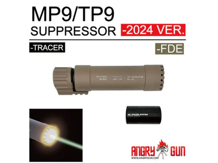 [Angry Gun] MP9 / TP9 Airsoft Dummy Suppressor W/ Tracer Unit[2024 Ver.][FDE]