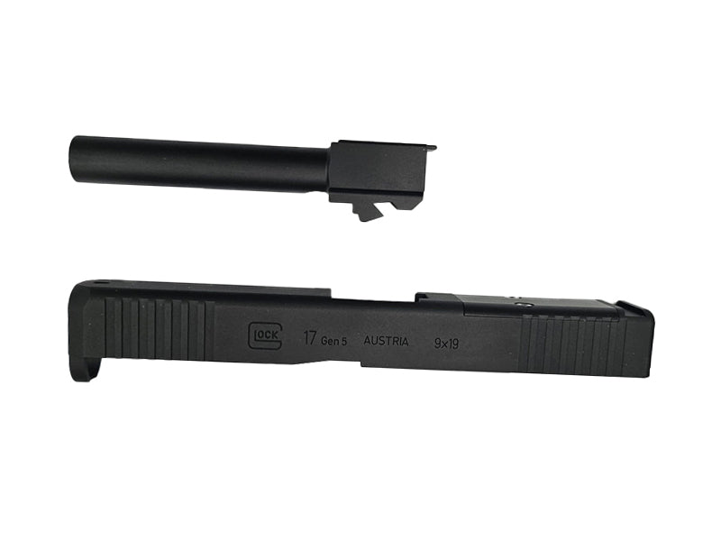 [BFA] Full Steel GLOCK Slide & Outer Barrel[For GHK GLOCK G17 GEN.5 MOS Series][BLK]