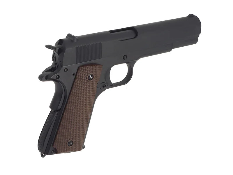 [E&C] Full Metal 1911A1 US Government Airsoft GBB Pistol[BLK W/ Brown Grip][FULL MARKING]