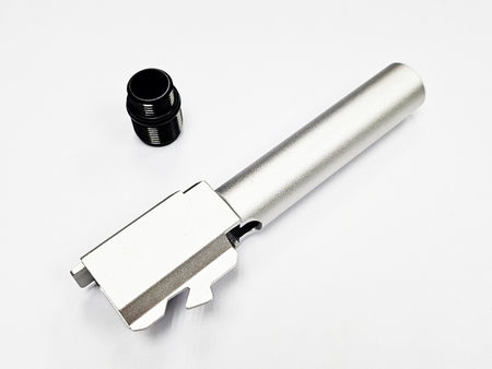 [GG] Airsoft Aluminium Threaded Outer Barrel W/ Silencer Adapter[For Tokyo Marui G19 GBB Series][SV]