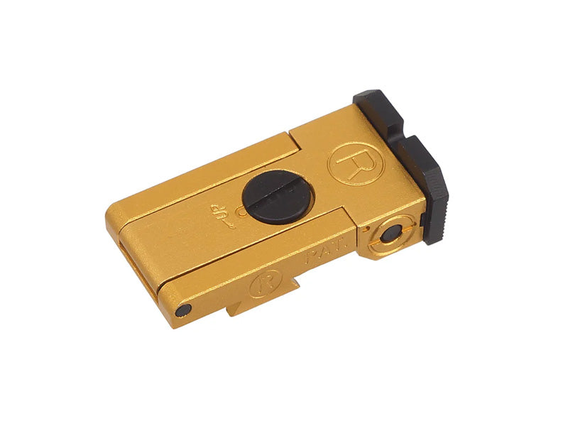 [5KU] Aluminum Bo-Mar Style Rear Sight [For Marui Hi-Capa GBB Airsoft Series][GLD]