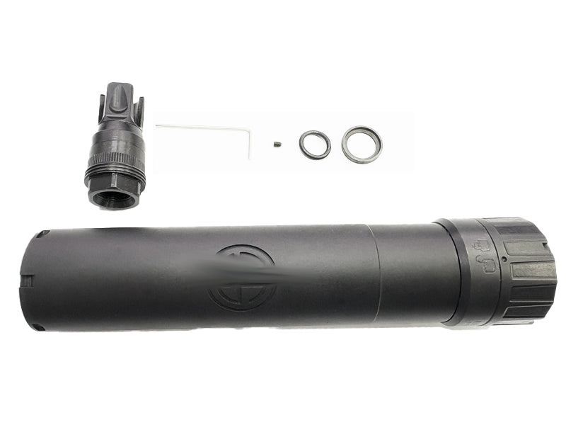 [MadDog] SPEAR Airsoft Dummy Suppressor W/ Flash HIder[Tracer RDY!][Long Ver.][BLK]