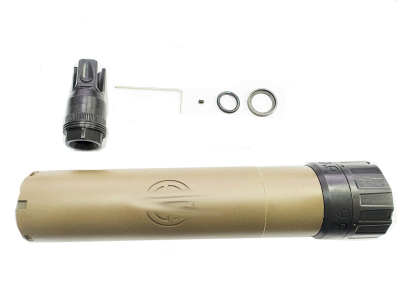 [MadDog] SPEAR Airsoft Dummy Suppressor W/ Flash HIder & Tracer[FDE][Long Ver.]