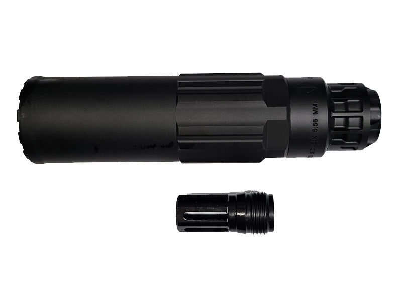 [MadDog] CG SGI-6 Style DUMMY SILENCER with 3 Prong Flash Hider W/ Tracer[BLK]