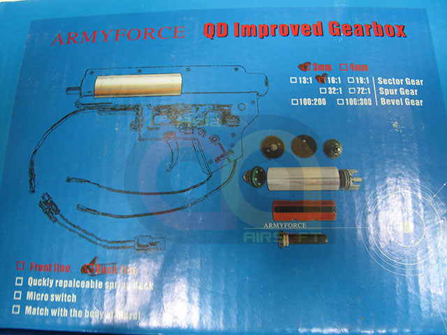 [Army Force] QD Version 2 Upgrade Gear Box [72:1] [Rear Wiring]