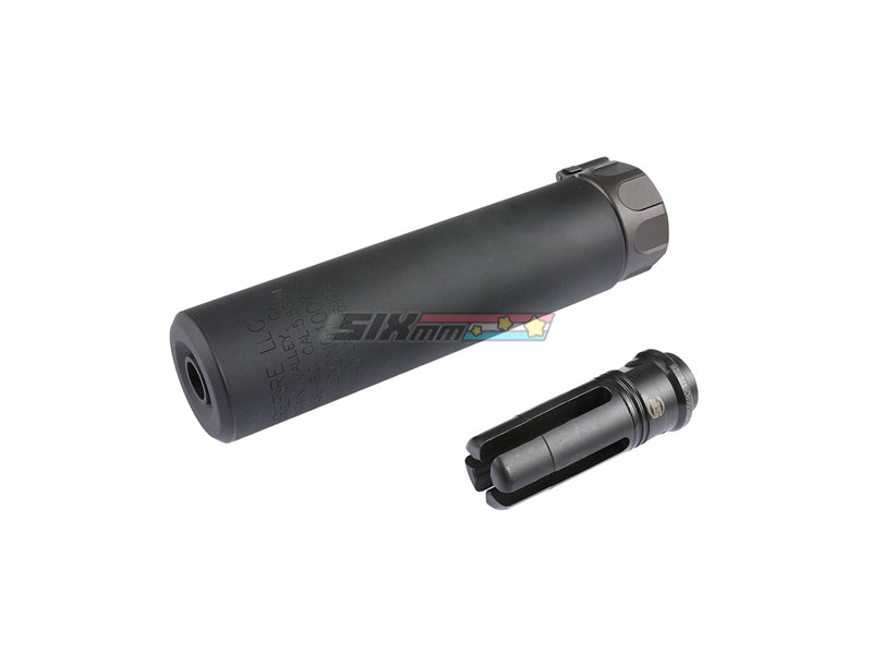 Airsoft Artisan] SF STYLE 6.2inch silencer + 4 Prong Flash Hider [BLK –  SIXmm (6mm)