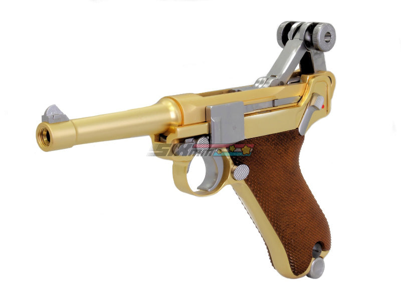 WE-Tech] Full Metal Luger P08 4 inch Gold GBB Pistol [Gold